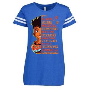 I Am Black History Month Boy African American Enza Ladies Jersey Football T-Shirt