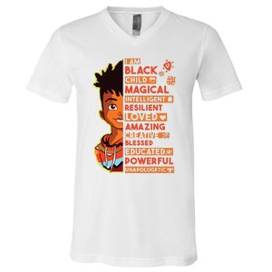 I Am Black History Month Boy African American V-Neck T-Shirt