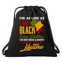 I Am Black History Lifetime Cool Black History Month Drawstring Bag