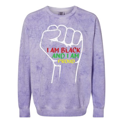 I Am Black And I Am Proud African American Colorblast Crewneck Sweatshirt