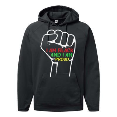 I Am Black And I Am Proud African American Performance Fleece Hoodie