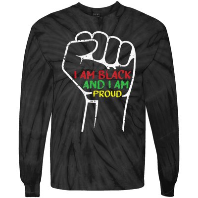 I Am Black And I Am Proud African American Tie-Dye Long Sleeve Shirt