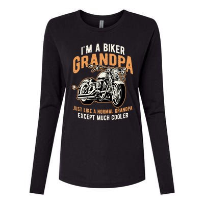 I'm A Biker Grandpa Funny Motorcycle Rider Biker Cool Gift Womens Cotton Relaxed Long Sleeve T-Shirt