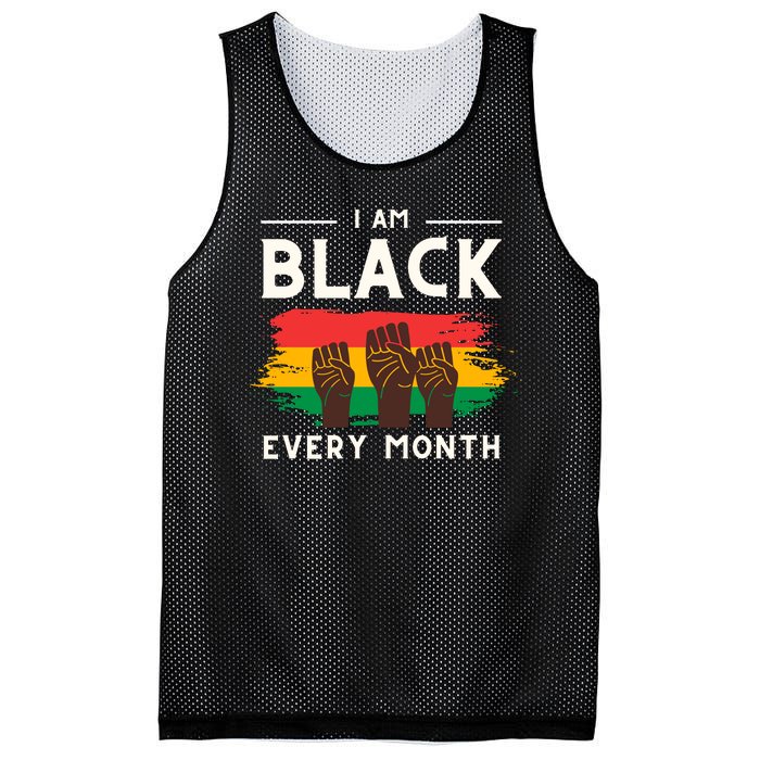 I Am Black Every Month But This Month I Am Blackity Black Black Mesh Reversible Basketball Jersey Tank