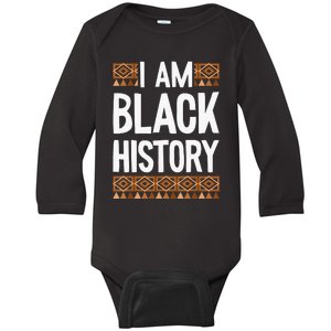 I Am Black History Month Melanin Pride Pan African American Baby Long Sleeve Bodysuit