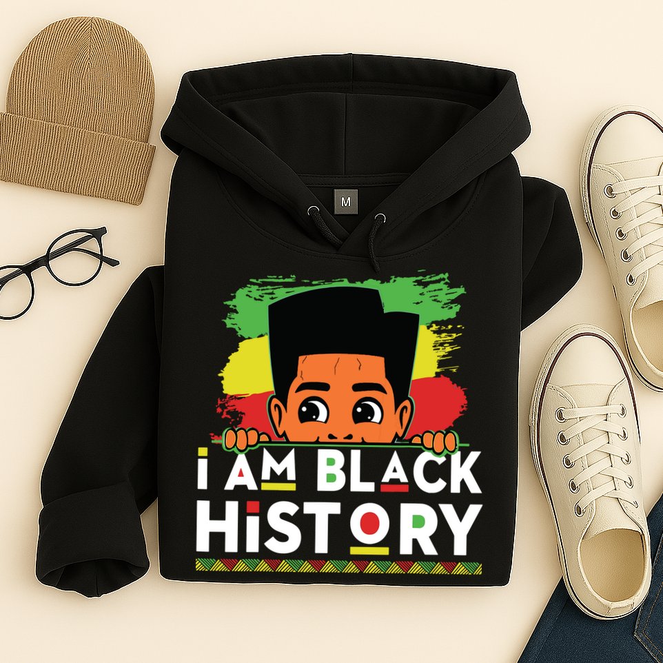 I Am Black History For Boy Black History Month Hoodie