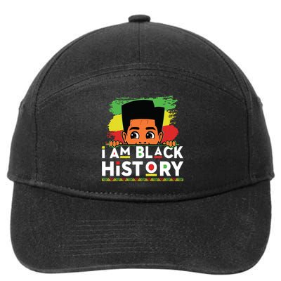 I Am Black History For Boy Black History Month 7-Panel Snapback Hat