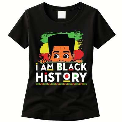 I Am Black History For Boy Black History Month Womens T-Shirt