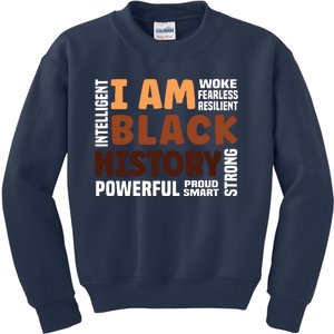 I Am Black History Strong Proud Black History Month Kids Sweatshirt