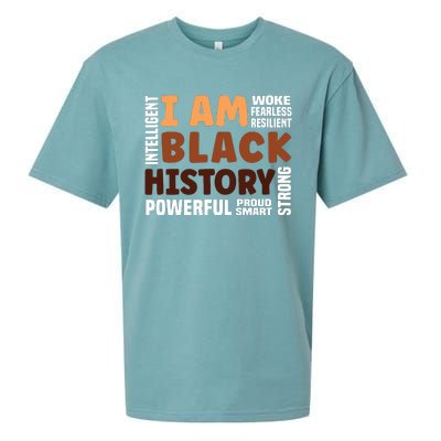 I Am Black History Strong Proud Black History Month Sueded Cloud Jersey T-Shirt