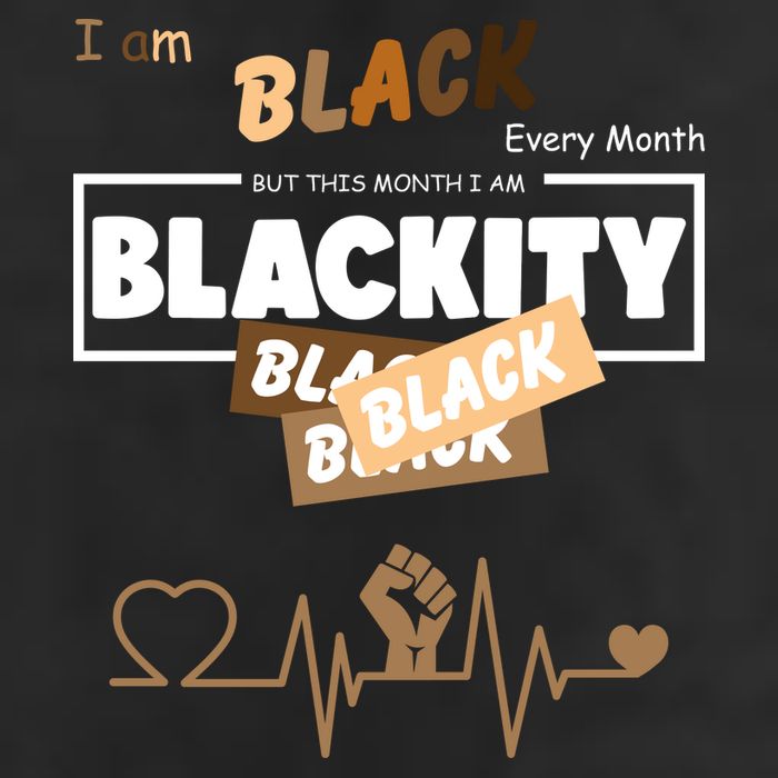 I Am Black Every Month But This Month I Am Blackity Black 7 Panel Mesh Trucker Snapback Hat
