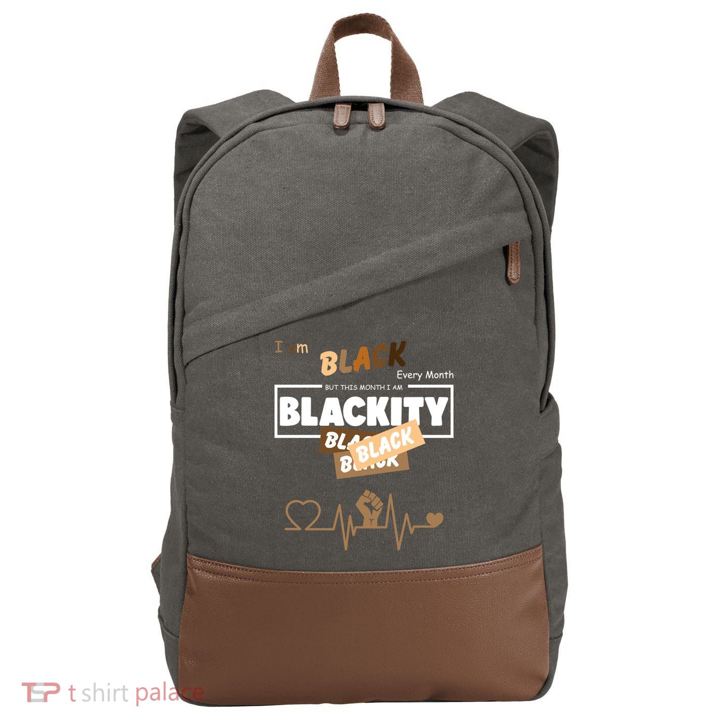 I Am Black Every Month But This Month I Am Blackity Black Cotton Canvas Backpack