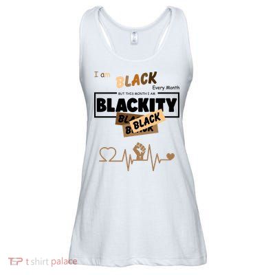 I Am Black Every Month But This Month I Am Blackity Black Ladies Essential Flowy Tank