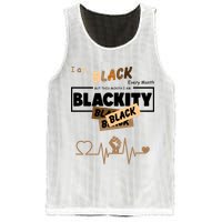 I Am Black Every Month But This Month I Am Blackity Black Mesh Reversible Basketball Jersey Tank