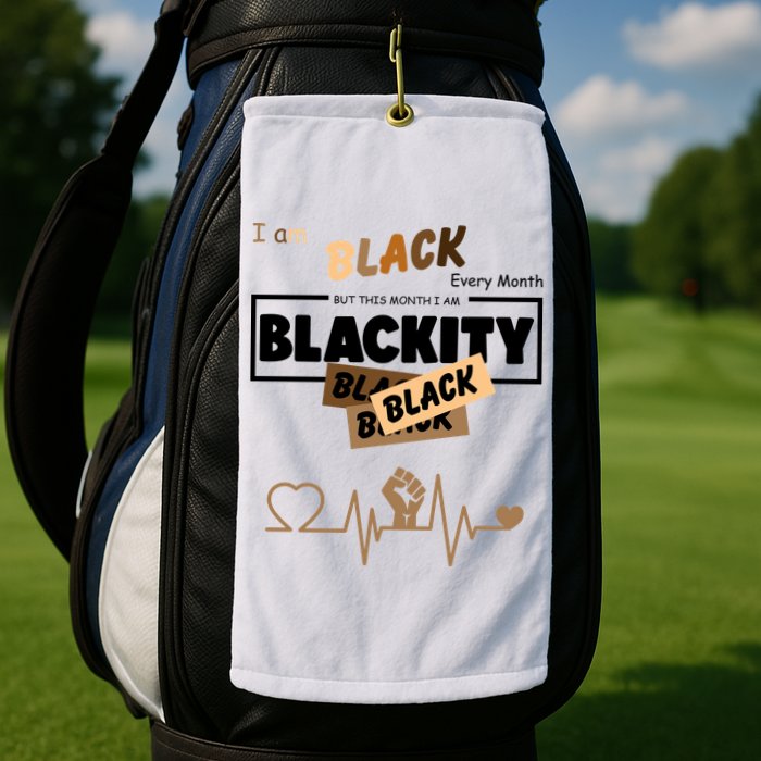 I Am Black Every Month But This Month I Am Blackity Black Golf Towel