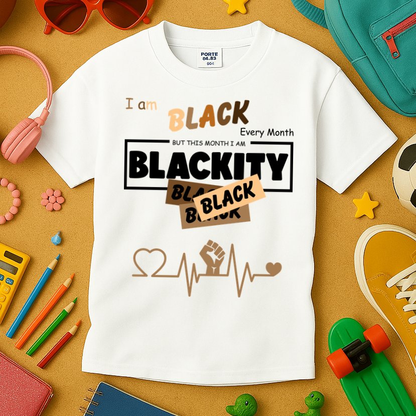 I Am Black Every Month But This Month I Am Blackity Black Kids T-Shirt