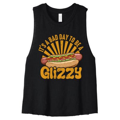 It’s A Bad Day To Be A Glizzy Hotdog Women's Racerback Cropped Tank