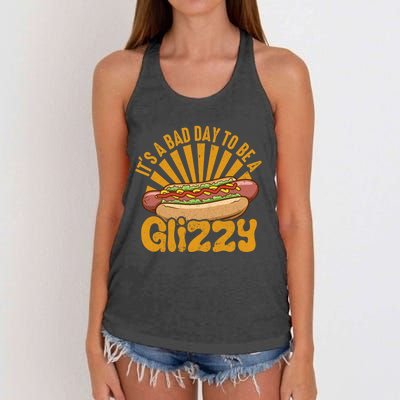 It’s A Bad Day To Be A Glizzy Hotdog Women's Knotted Racerback Tank