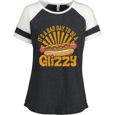 It’s A Bad Day To Be A Glizzy Hotdog Enza Ladies Jersey Colorblock Tee