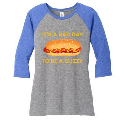 It’s A Bad Day To Be A Glizzy Hotdog Women's Tri-Blend 3/4-Sleeve Raglan Shirt