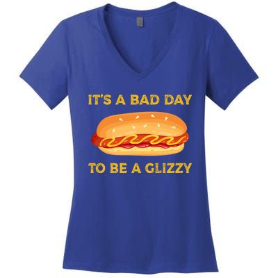 It’s A Bad Day To Be A Glizzy Hotdog Women's V-Neck T-Shirt