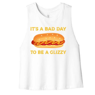 It’s A Bad Day To Be A Glizzy Hotdog Women's Racerback Cropped Tank