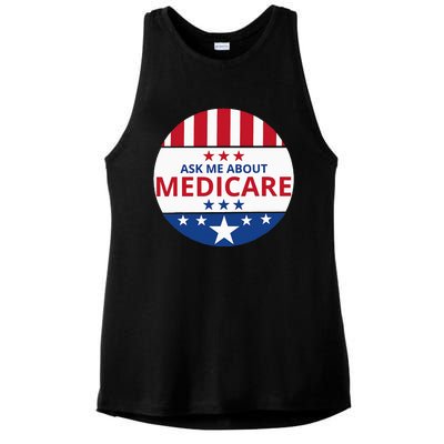 Insurance Agent Broker Sales Marketing Ask Me About Medicare Ladies PosiCharge Tri-Blend Wicking Tank