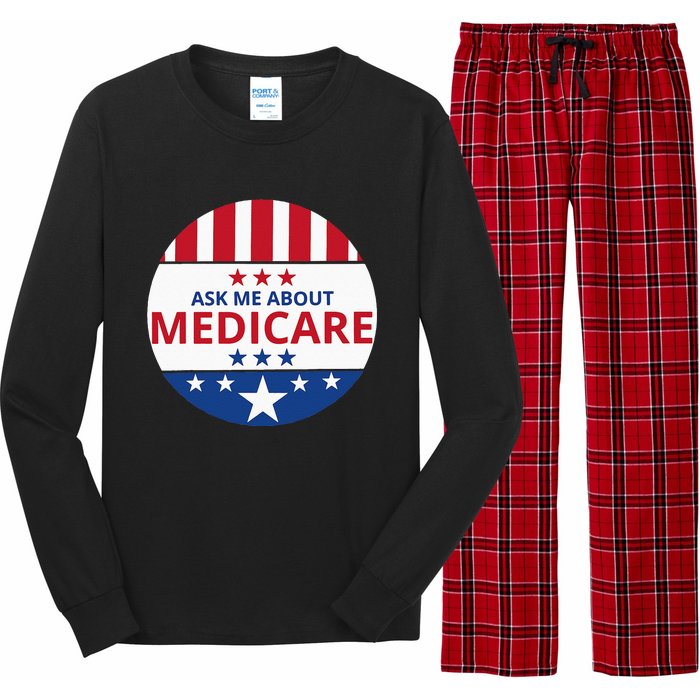 Insurance Agent Broker Sales Marketing Ask Me About Medicare Long Sleeve Pajama Set