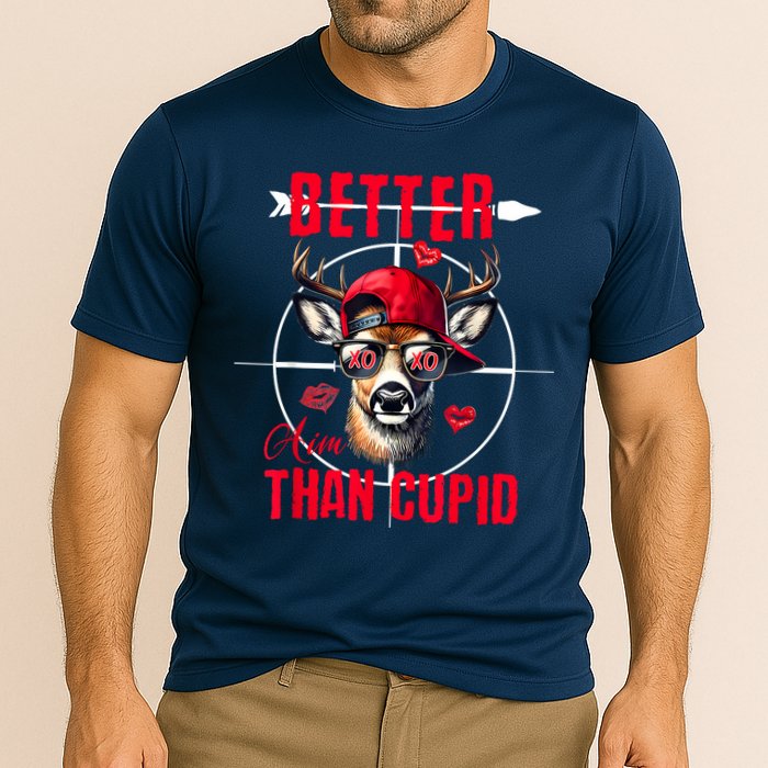 I Aim Better Than Cupid Hunting Valentine’S Day Cooling Performance Crew T-Shirt