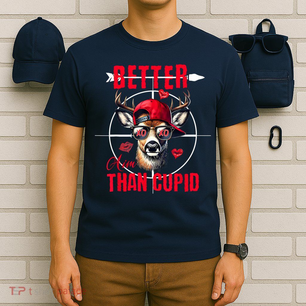 I Aim Better Than Cupid Hunting Valentine’S Day T-Shirt
