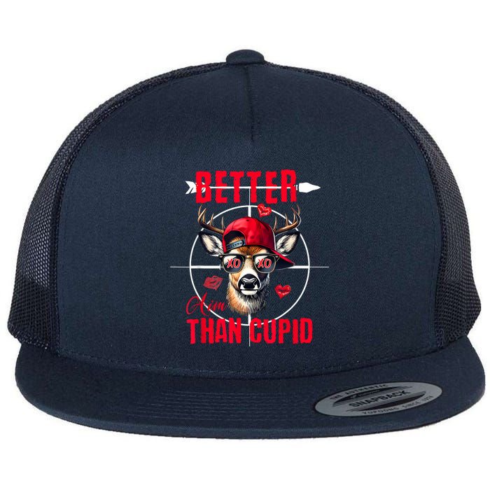 I Aim Better Than Cupid Hunting Valentine’S Day Flat Bill Trucker Hat
