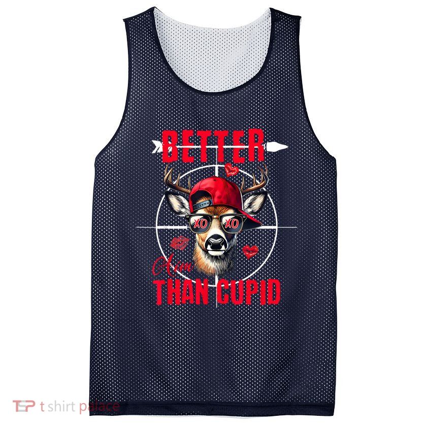 I Aim Better Than Cupid Hunting Valentine’S Day Mesh Reversible Basketball Jersey Tank