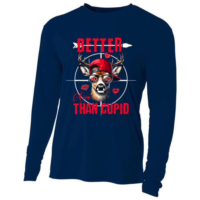 I Aim Better Than Cupid Hunting Valentine’S Day Cooling Performance Long Sleeve Crew
