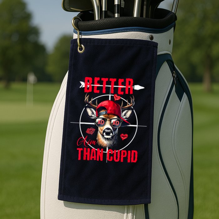 I Aim Better Than Cupid Hunting Valentine’S Day Golf Towel
