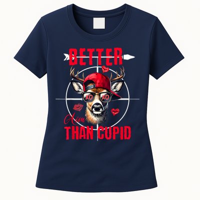 I Aim Better Than Cupid Hunting Valentine’S Day Womens T-Shirt