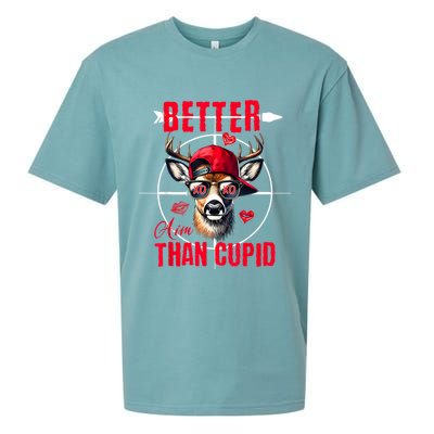 I Aim Better Than Cupid Hunting Valentine’S Day Sueded Cloud Jersey T-Shirt