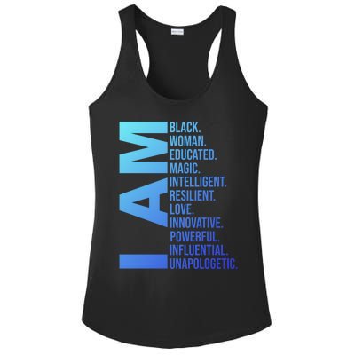 I Am Black Black History Month Educated Black Gift Ladies PosiCharge Competitor Racerback Tank