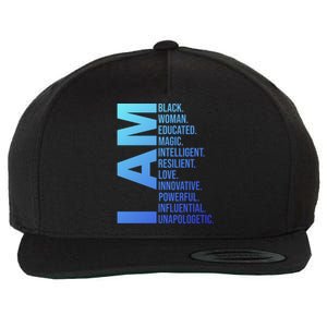 I Am Black Black History Month Educated Black Gift Wool Snapback Cap