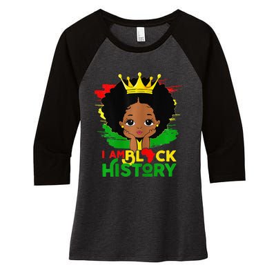 I Am Black History Black History Month Women's Tri-Blend 3/4-Sleeve Raglan Shirt