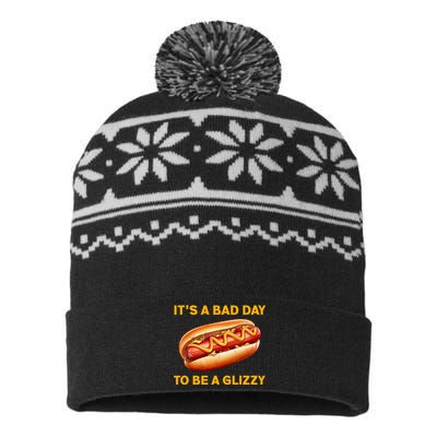 It’s A Bad Day To Be A Glizzy Hotdog USA-Made Snowflake Beanie