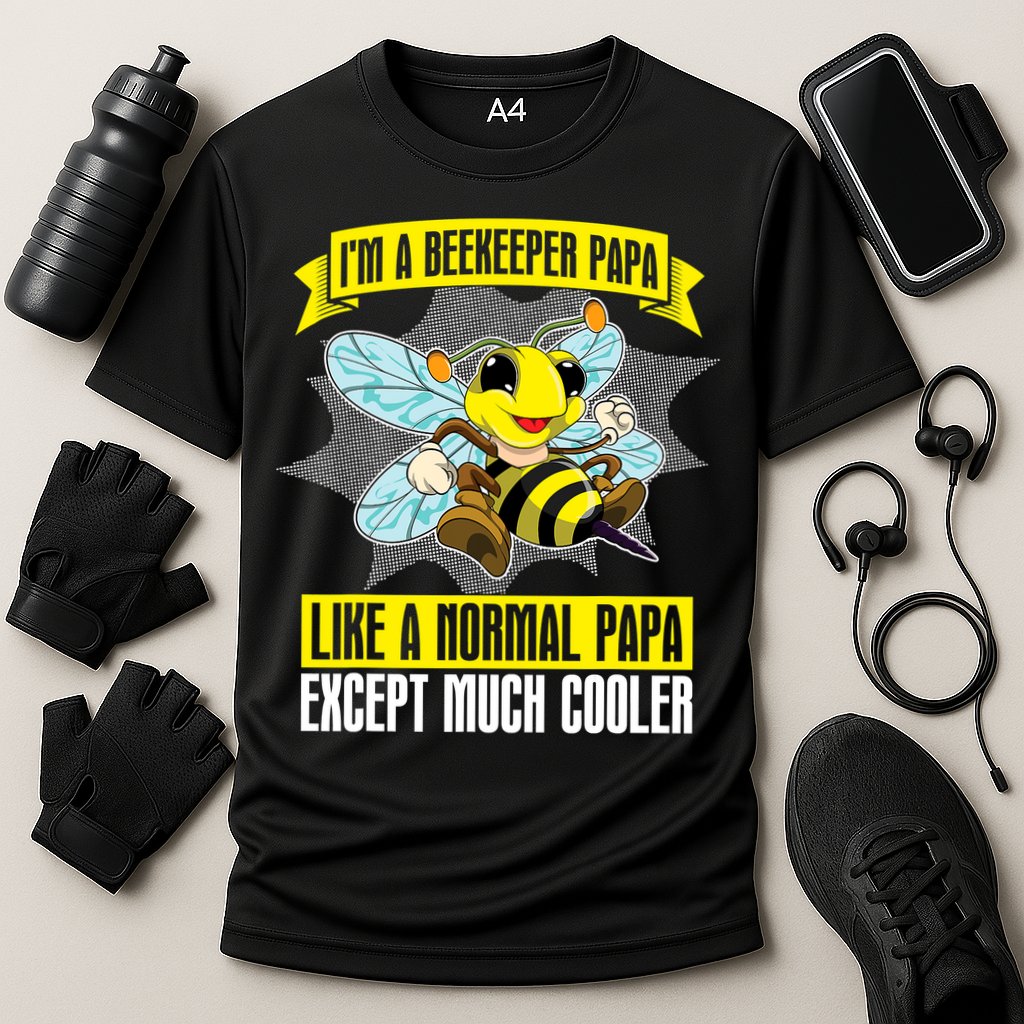 I'm A Beekeeper Papa Like A Normal Papa Cute Bee Funny Cooling Performance Crew T-Shirt