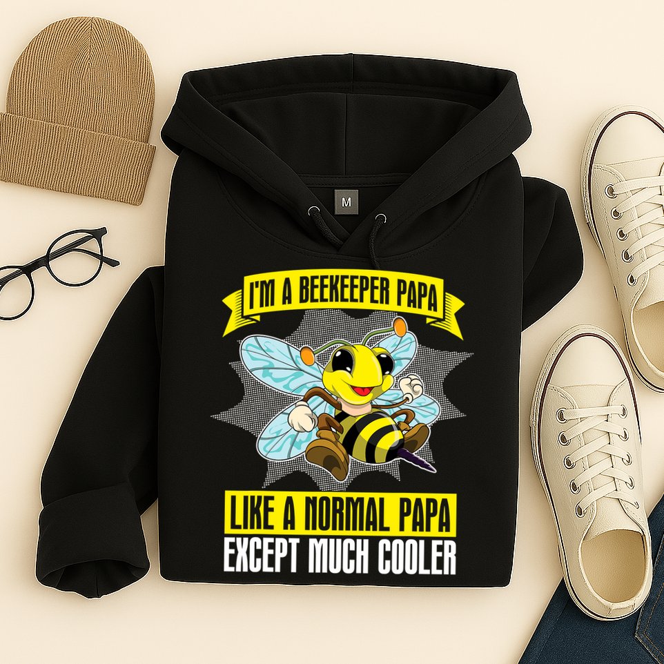 I'm A Beekeeper Papa Like A Normal Papa Cute Bee Funny Hoodie