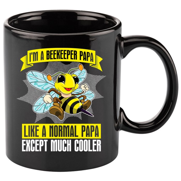 I'm A Beekeeper Papa Like A Normal Papa Cute Bee Funny 11oz C Handle Ceramic Mug