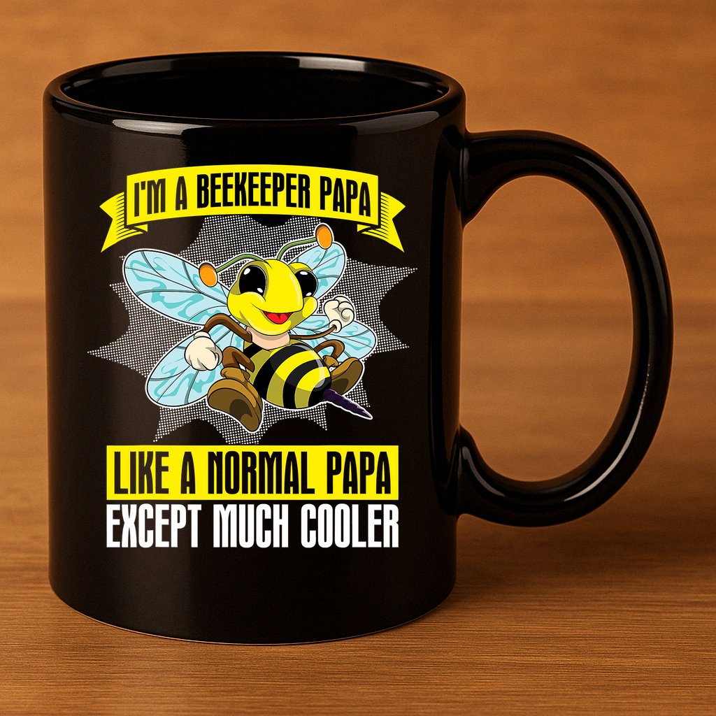 I'm A Beekeeper Papa Like A Normal Papa Cute Bee Funny 11oz C Handle Ceramic Mug