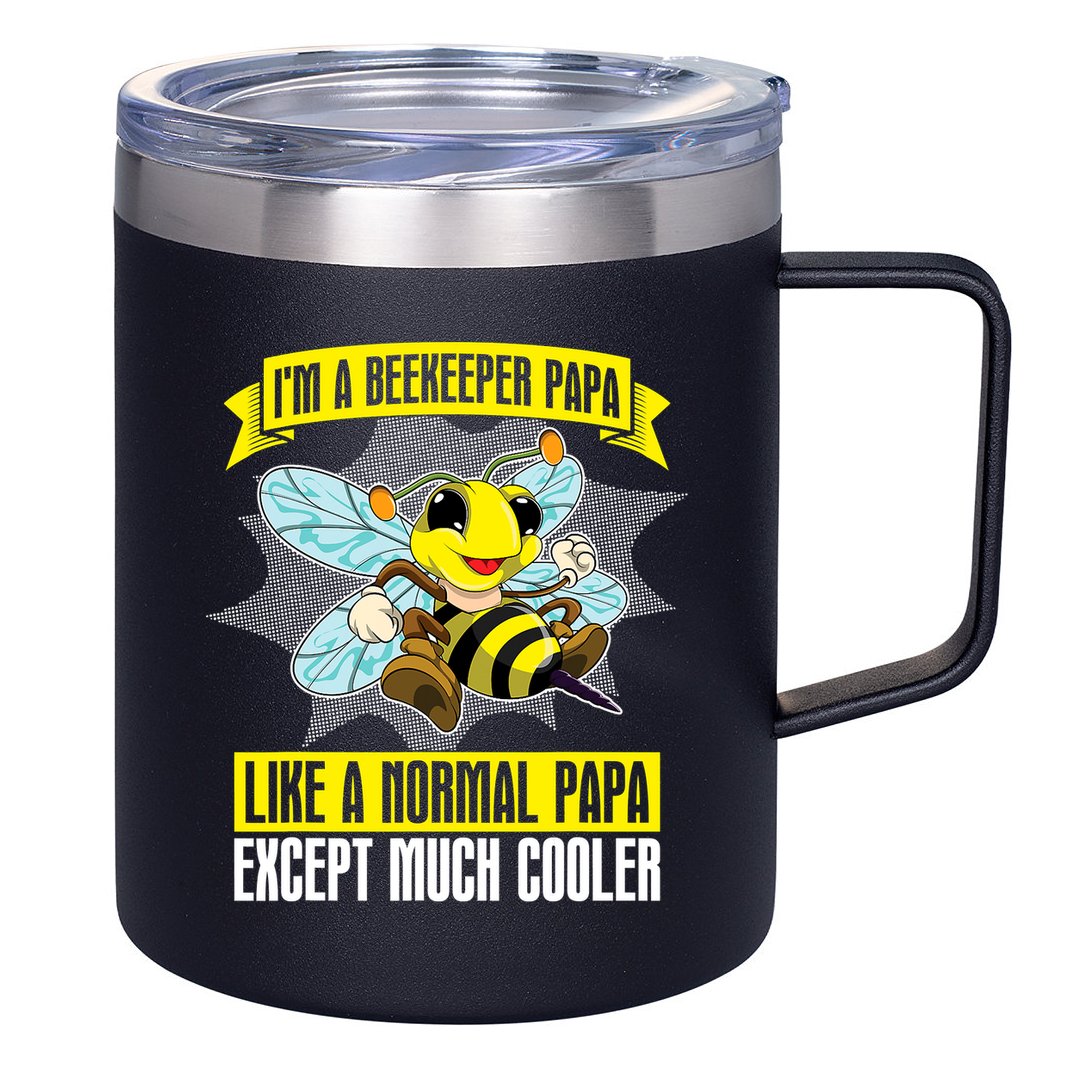 I'm A Beekeeper Papa Like A Normal Papa Cute Bee Funny 12oz Stainless Steel Coffee Mug