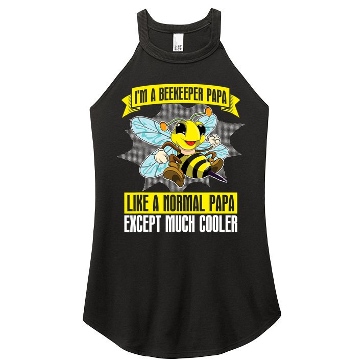 I'm A Beekeeper Papa Like A Normal Papa Cute Bee Funny Women's Perfect Tri Rocker Tank