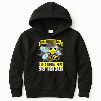 I'm A Beekeeper Papa Like A Normal Papa Cute Bee Funny Kids Hoodie