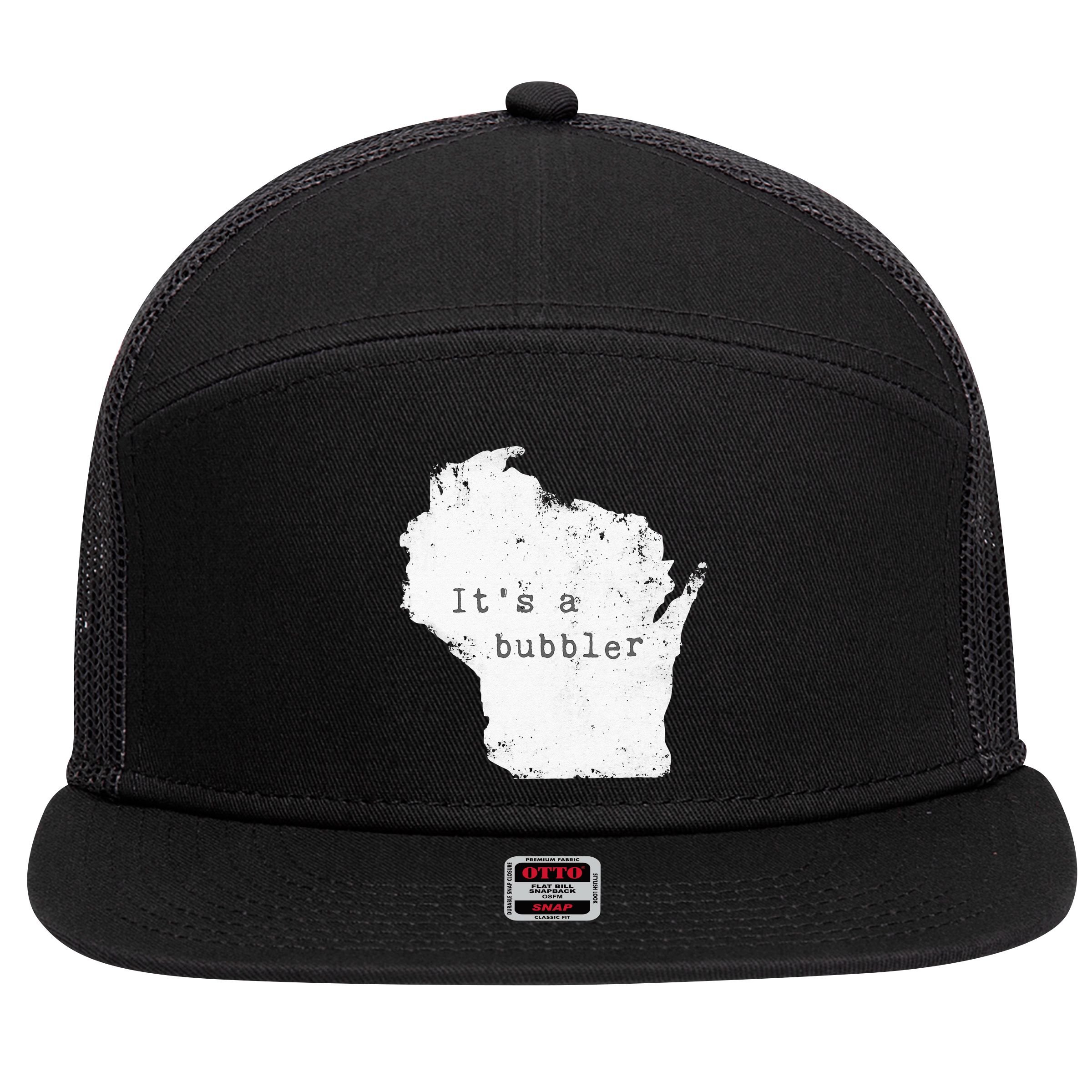 Its A Bubbler Funny Wisconsin Slang 7 Panel Mesh Trucker Snapback Hat