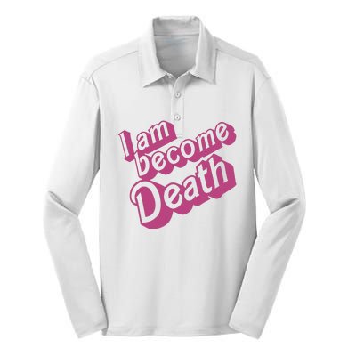 I Am Become Death In Pink Silk Touch Performance Long Sleeve Polo