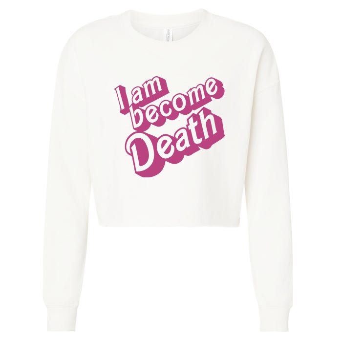 I Am Become Death In Pink Cropped Pullover Crew